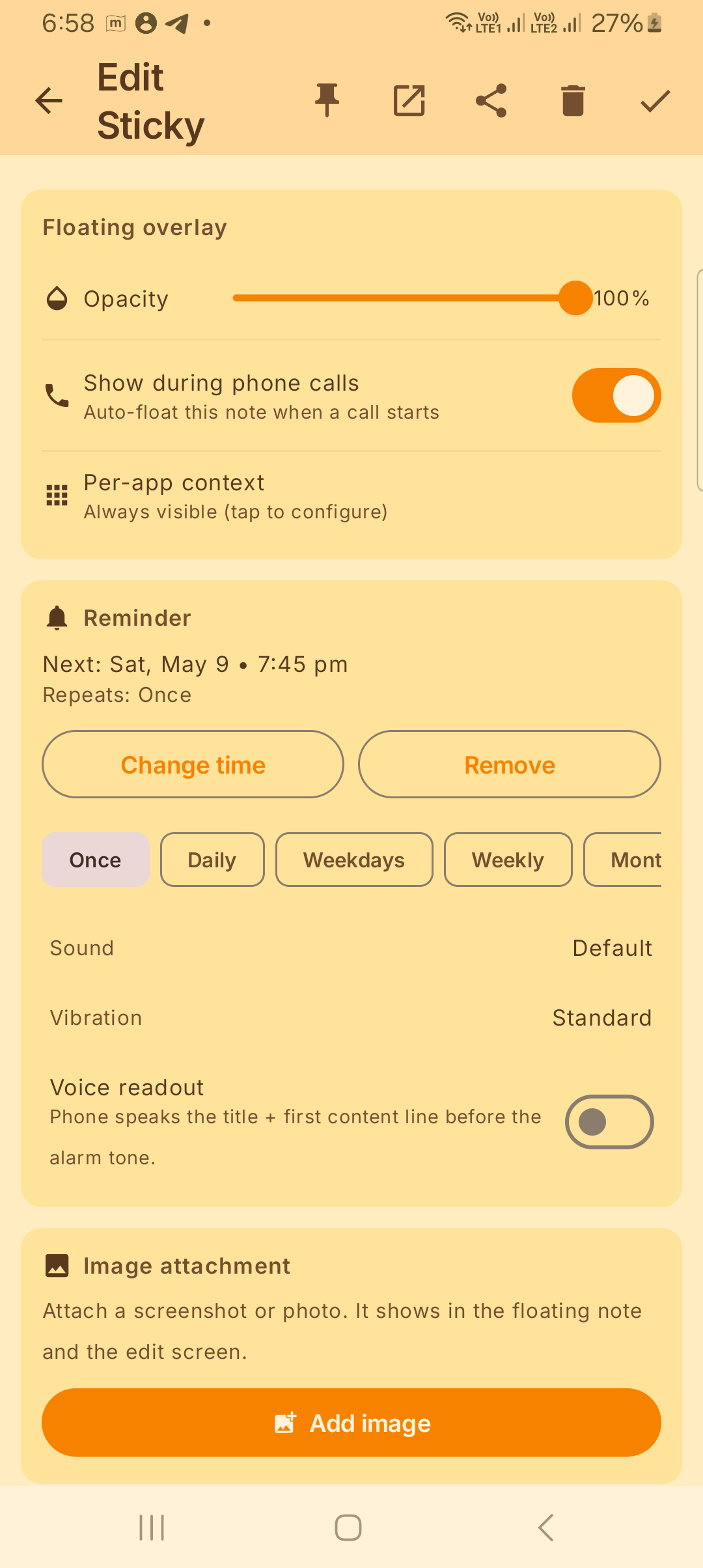 Premium reminder panel