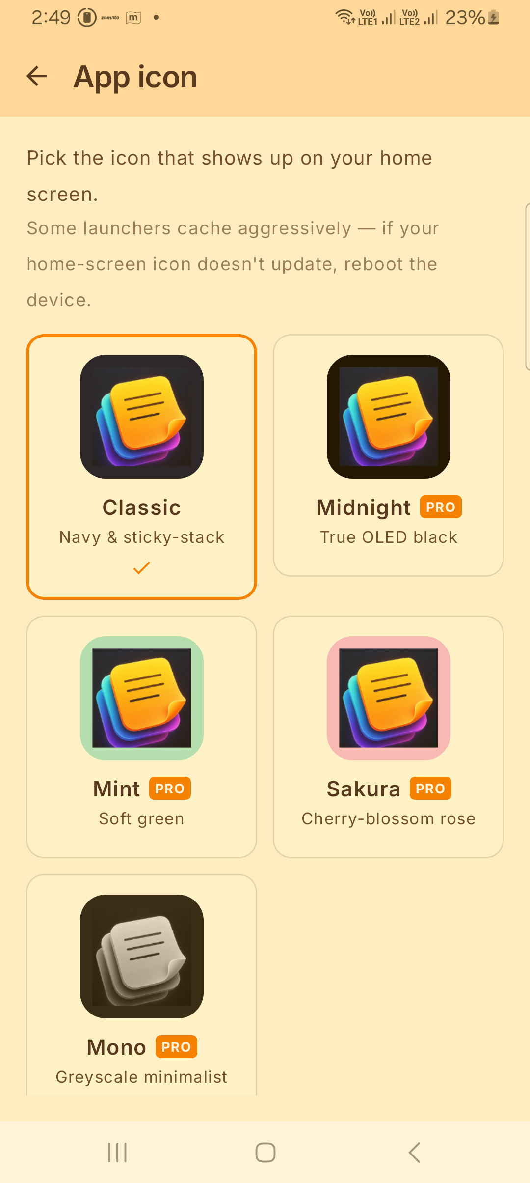 Launcher icon picker with premium icons