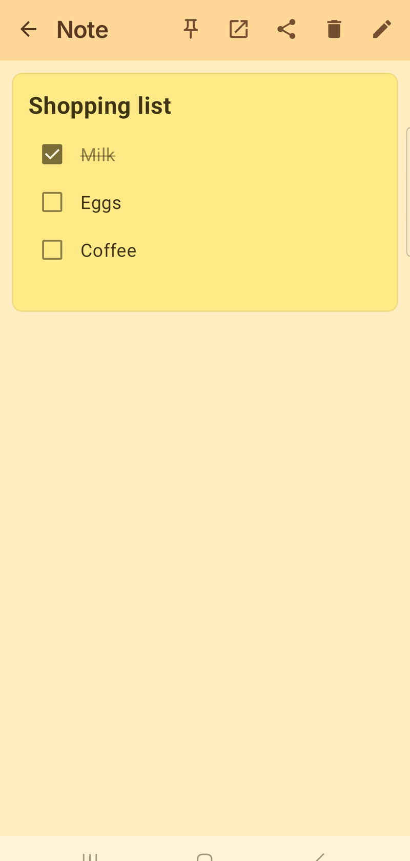 Checklist note