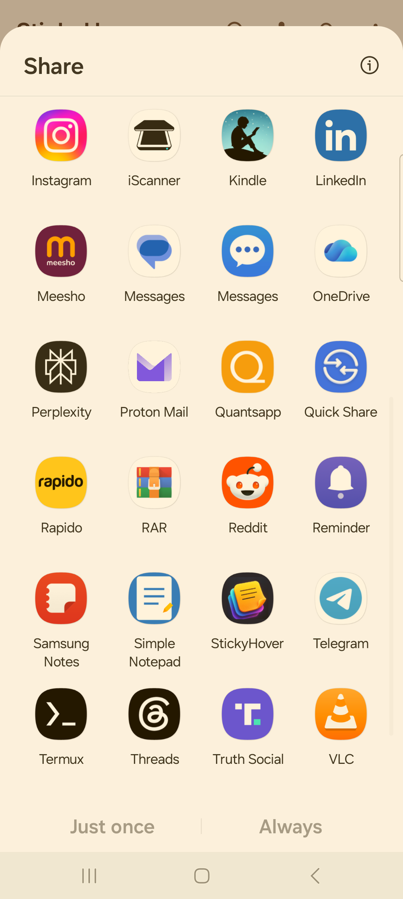 Share sheet quick capture