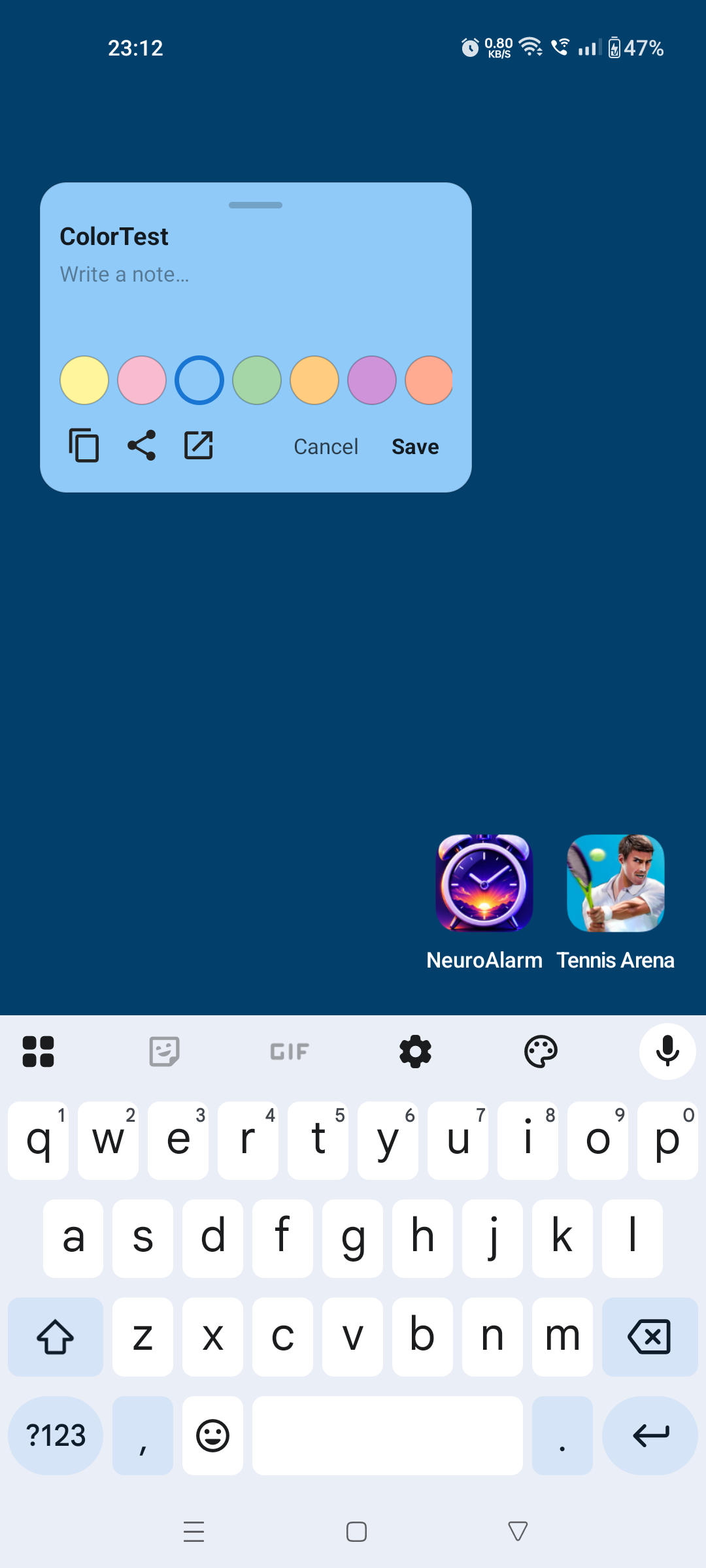 Editing a floating note in place